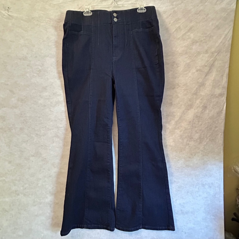 Torrid Womens 16R High Rise Corset Flare Pintuck Jeans Dark Rinse Wash 43150285